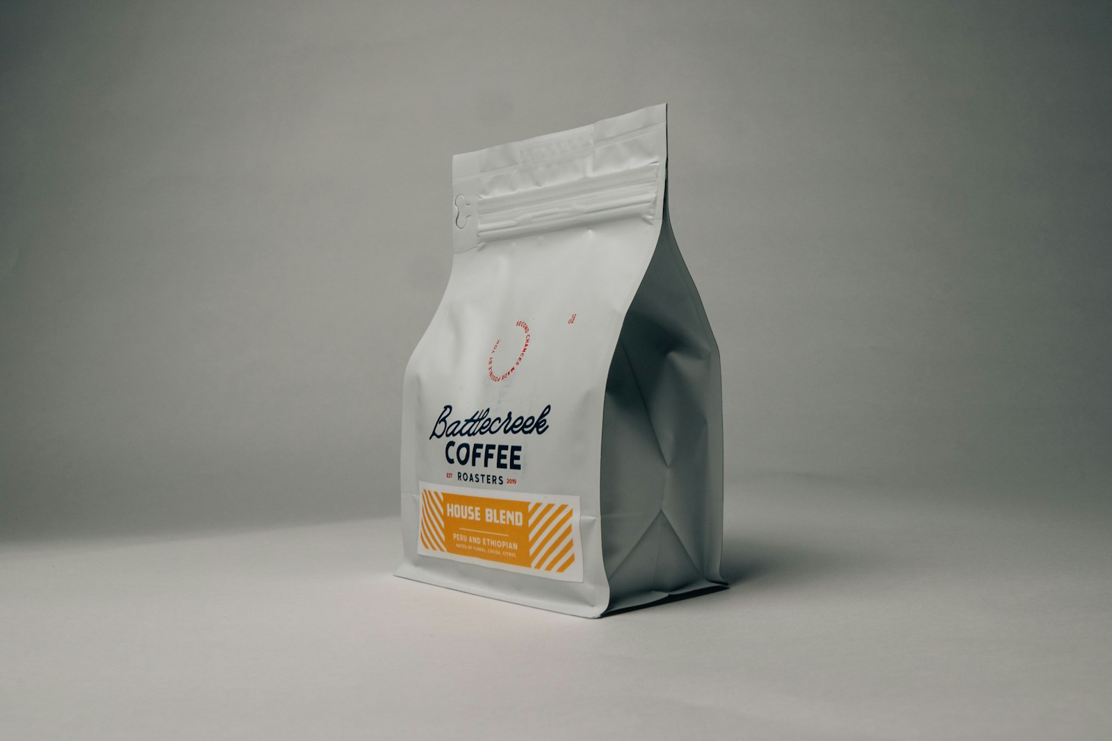 Coffee bag on a light background